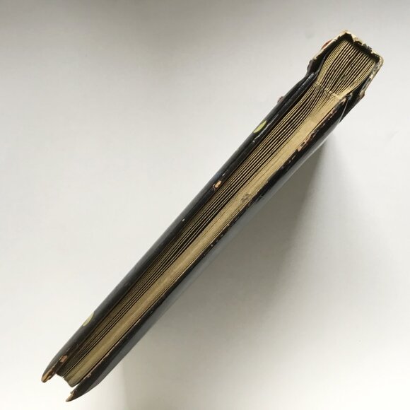 Vintage Japanese Black Lacquer Pagoda Hand Painted Photo Album Scrap Book - Picture 5 of 11